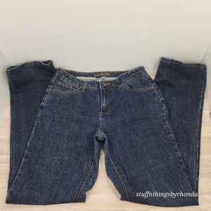 St Johns Bay Straight Leg Jeans Womens Size 12‎ 30x32 Dark 131-29900